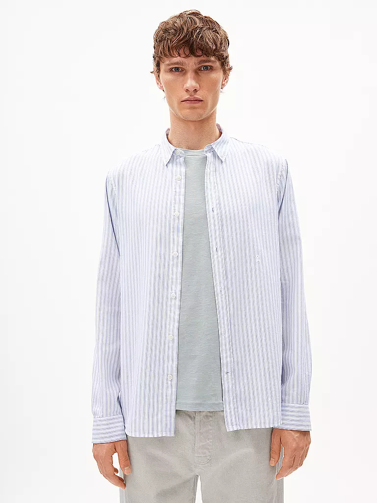 ARMEDANGELS | Hemd Casual Fit QUAASA STRIPES | Blanc