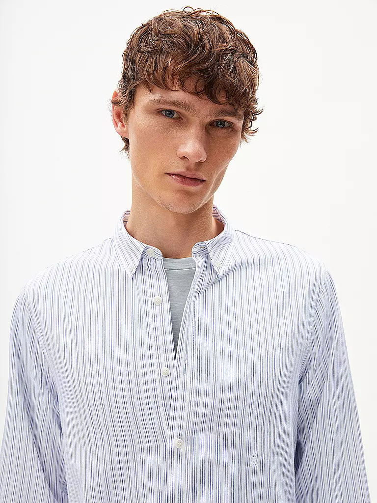 ARMEDANGELS | Hemd Casual Fit QUAASA STRIPES | Blanc