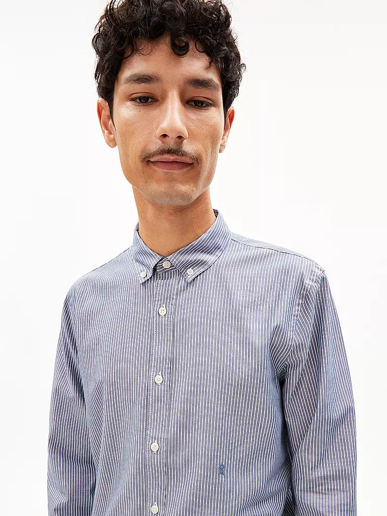 ARMEDANGELS | Hemd Casual Fit QUAASA STRIPES | Bleu