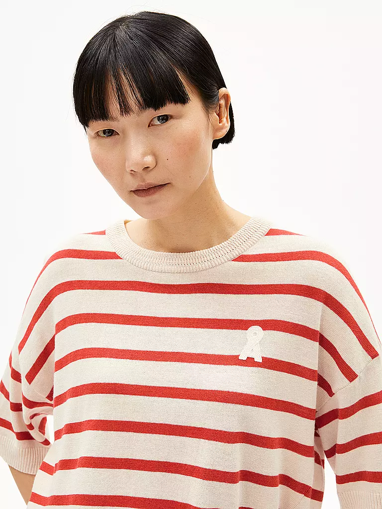 ARMEDANGELS | Pullover LIZAA LINO STRIPES | rot