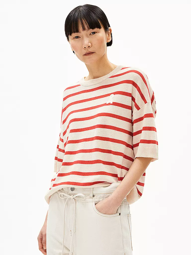 ARMEDANGELS | Pullover LIZAA LINO STRIPES | rot