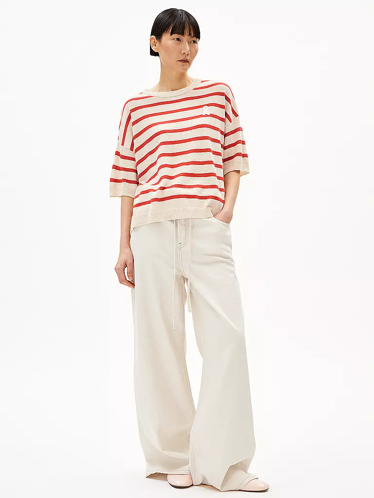 ARMEDANGELS | Pullover LIZAA LINO STRIPES | rot