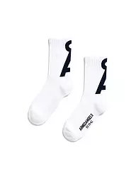 ARMEDANGELS | Chaussettes SAAMUS pigment bleu-vert cendré | Blanc
