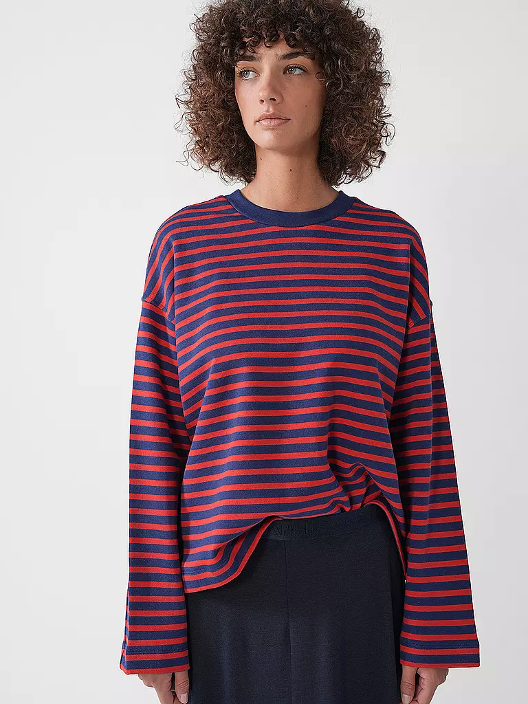 ARMEDANGELS | Sweat Oversized Fit FRANKAA STRIPES | rot