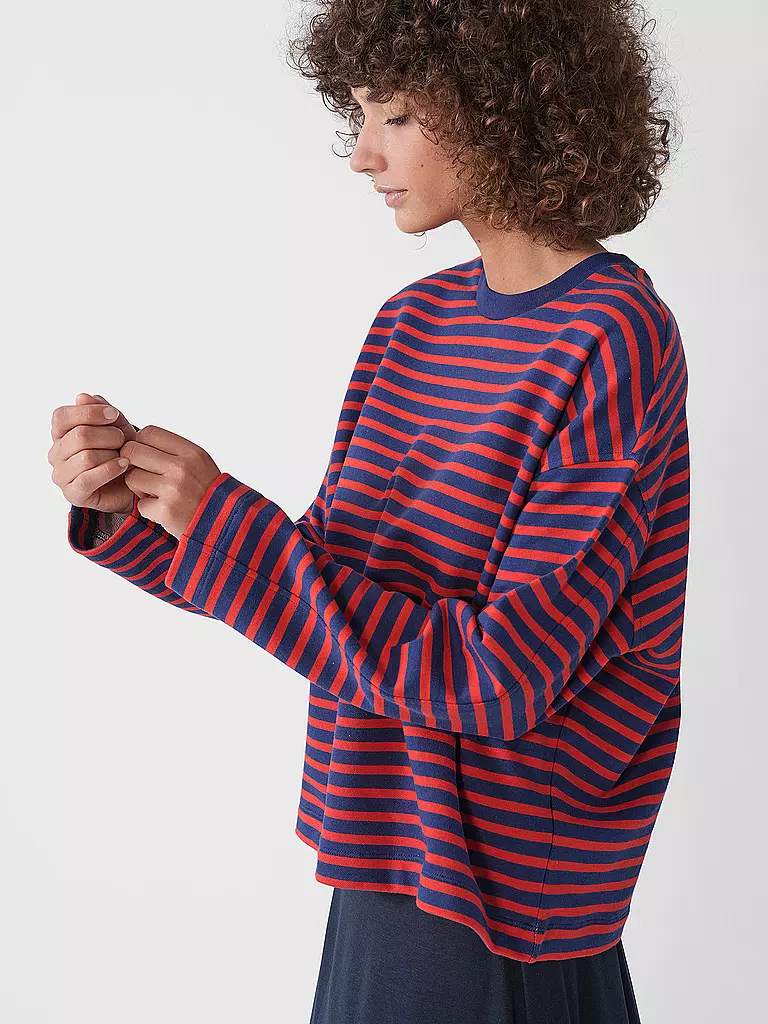 ARMEDANGELS | Sweat Oversized Fit FRANKAA STRIPES | rot