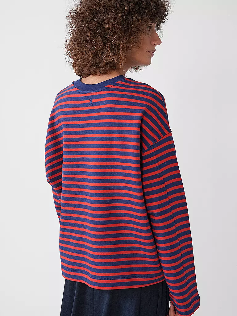 ARMEDANGELS | Sweat Oversized Fit FRANKAA STRIPES | rot