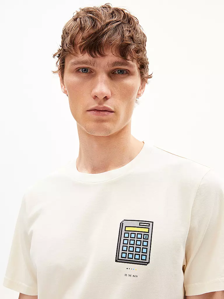 ARMEDANGELS | T-Shirt JAAMES DO THE MAATH | Crème