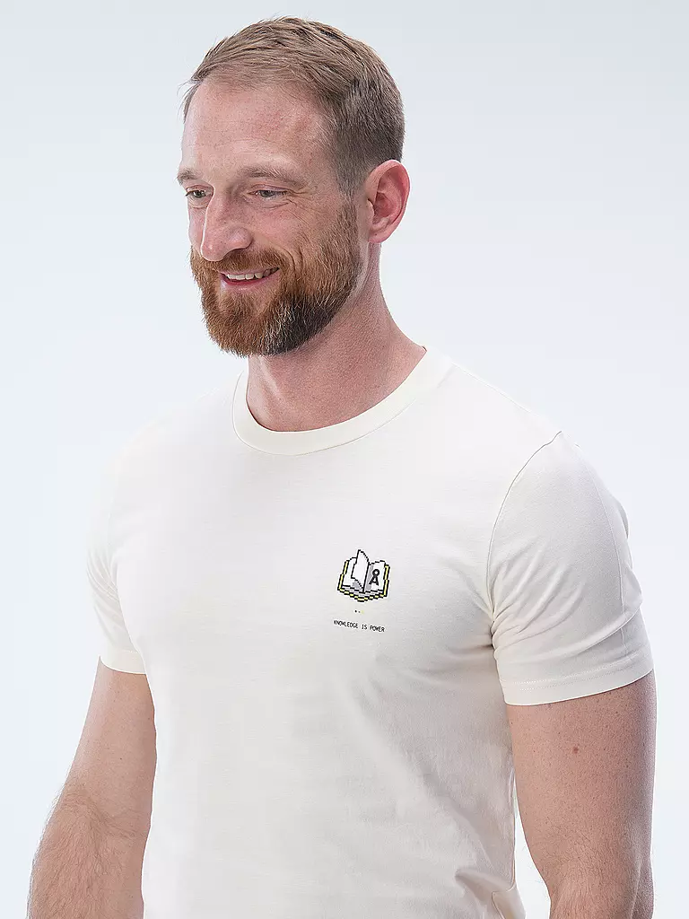 ARMEDANGELS | T-Shirt JAAMES KNOWLEDGE | Crème