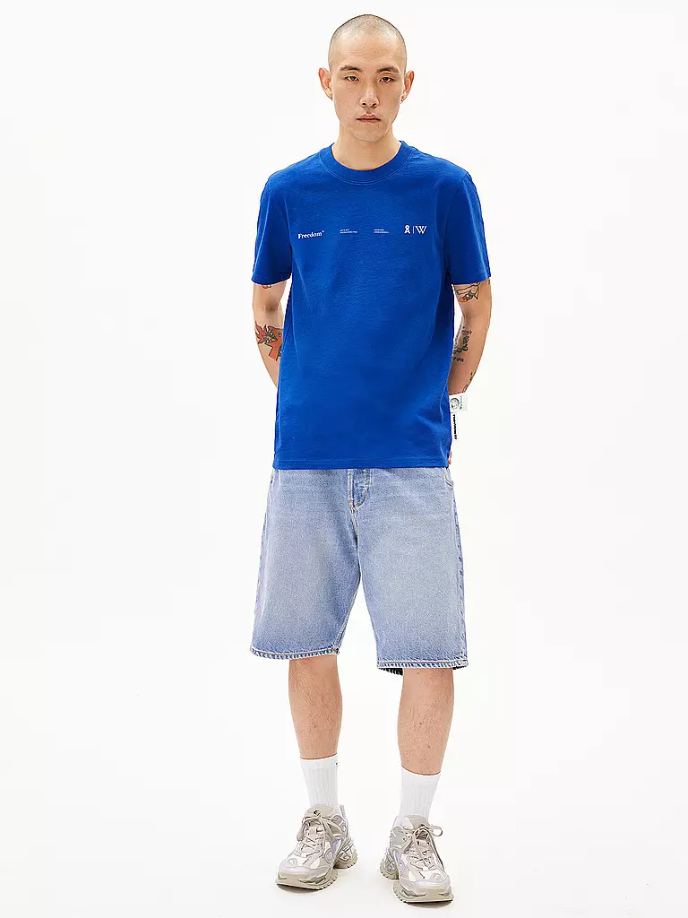ARMEDANGELS | T-Shirt MAARKOS WIKIPEDIA | Bleu