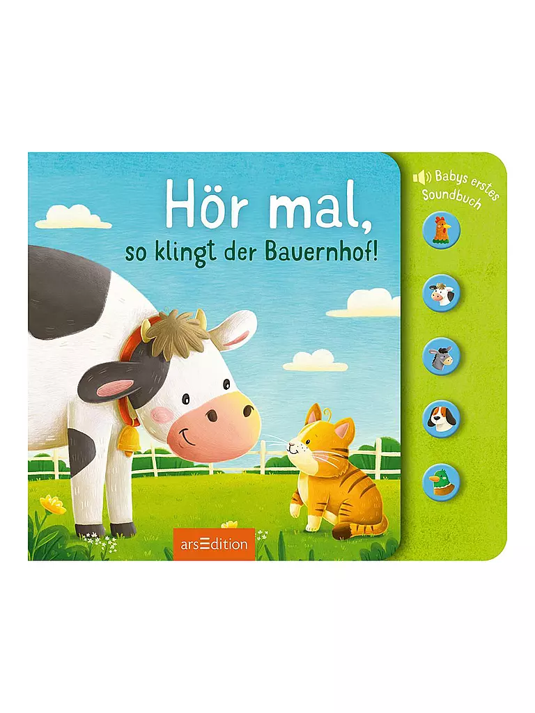 ARS EDITION VERLAG | Livre sonore pour bébés - Écoute, voici les sons de la ferme ! | Aucune couleur