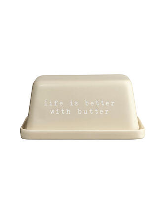 ASA SELECTION | Beurrier 16x11x7,5 cm LIFE IS BETTER WITH BUTTER Beige