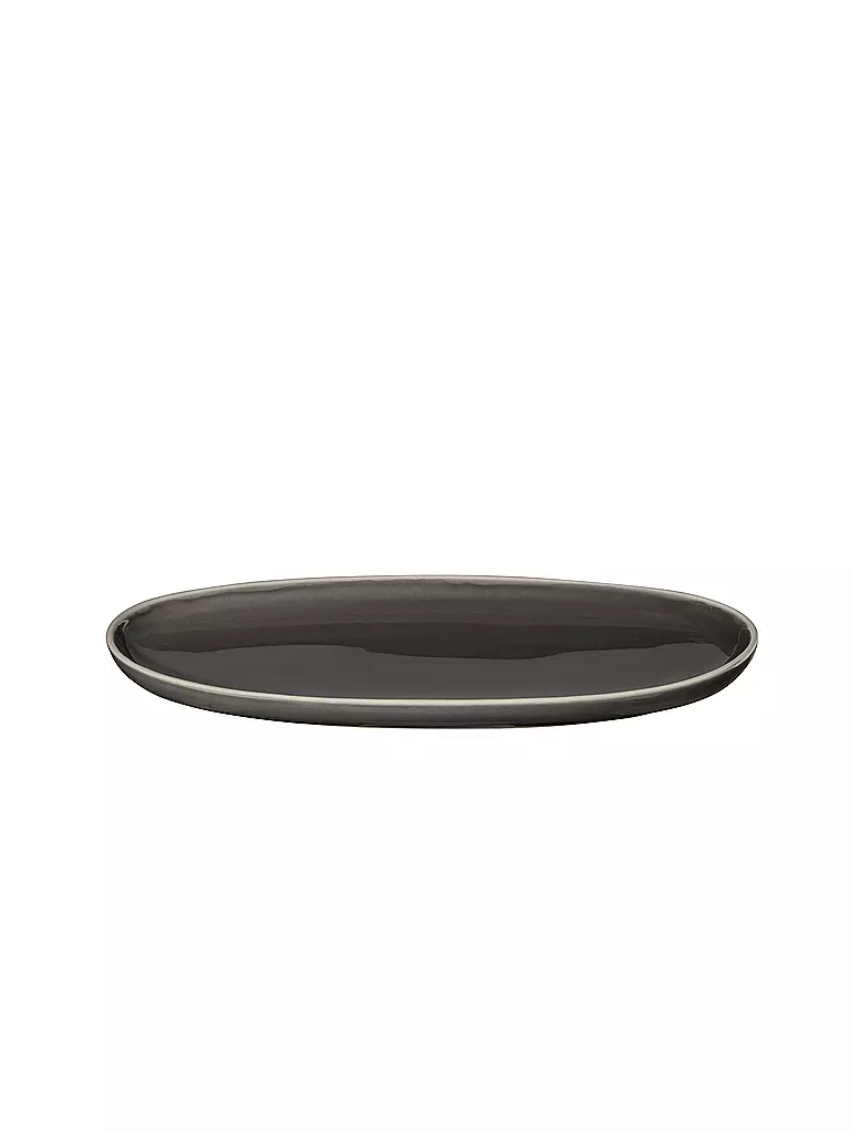 ASA SELECTION | Assiette à apéritif ovale 20x10cm SEMANA Caviar | grau