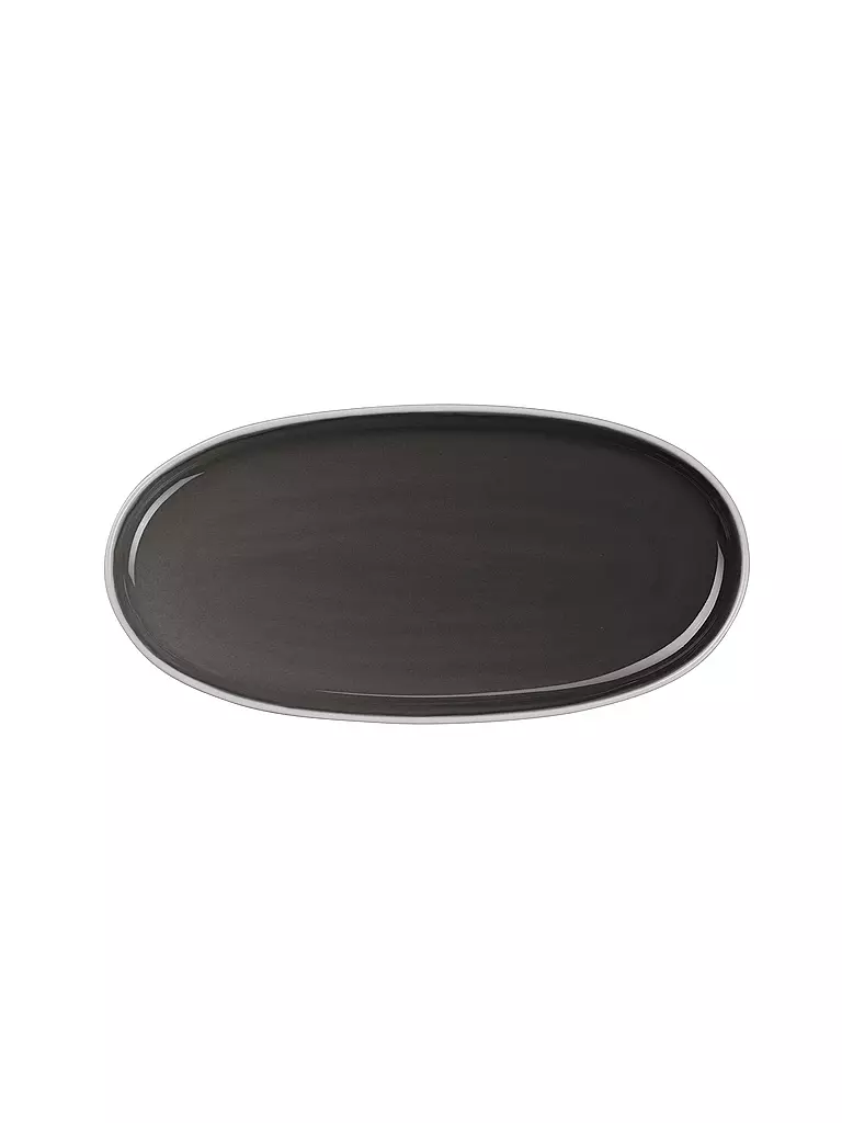 ASA SELECTION | Assiette à apéritif ovale 20x10cm SEMANA Caviar | grau