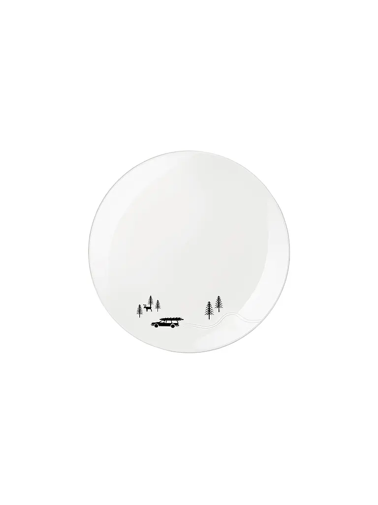 ASA SELECTION | Assiette à dessert de Noël 20,5cm Skidding Xmas | Blanc
