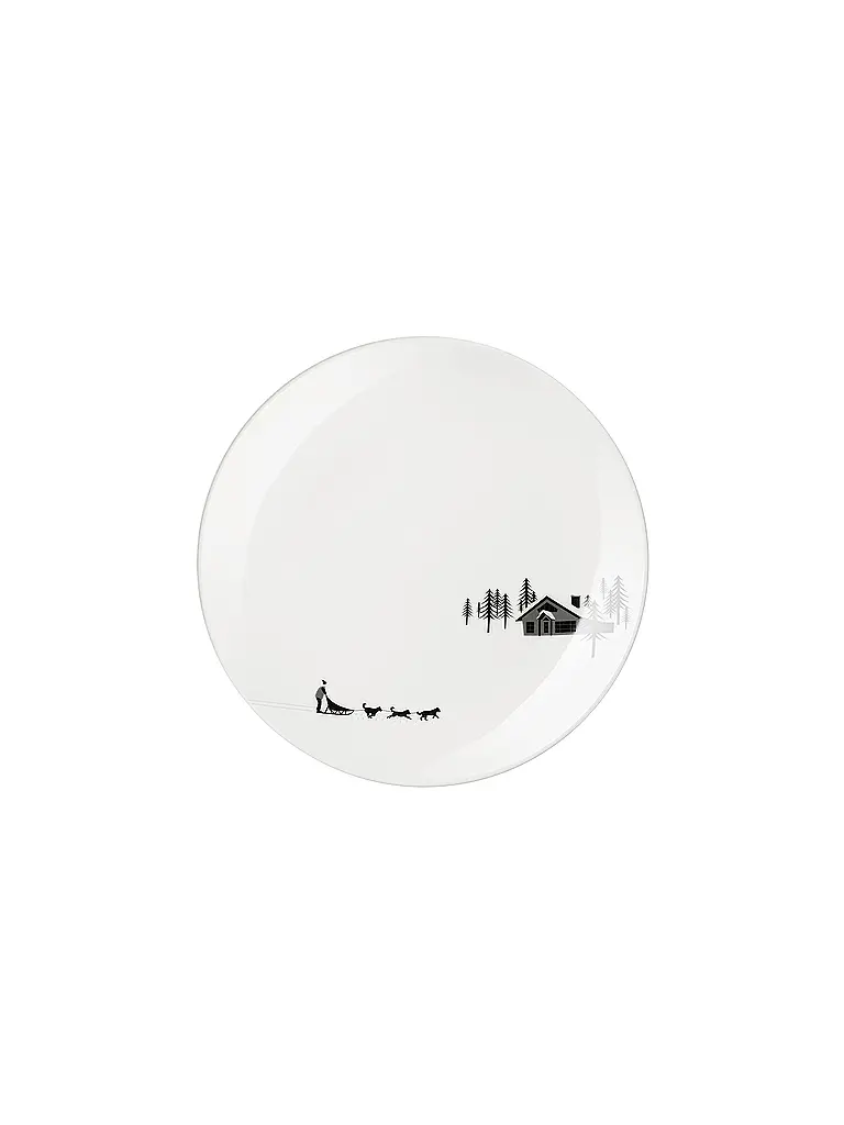 ASA SELECTION | Assiette à dessert de Noël 20,5cm Sled Dogs | Blanc