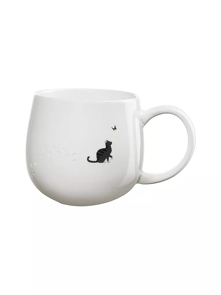ASA SELECTION | Henkelbecher 0,4l MAGU-FOOTPRINTS Chat | weiss