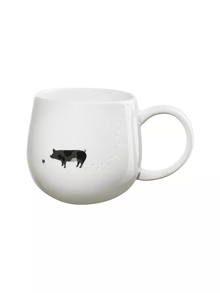 ASA SELECTION | Henkelbecher 0,4l MAGU-FOOTPRINTS Cochon | weiss