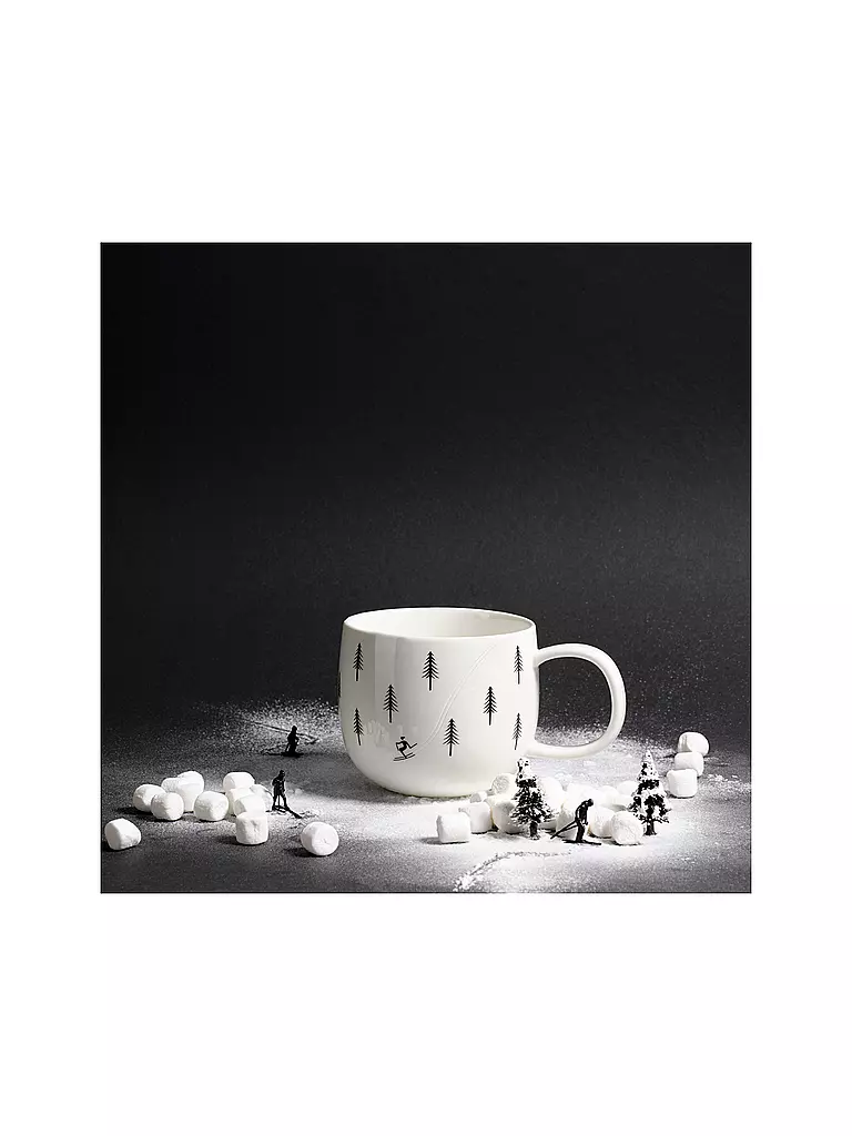 ASA SELECTION | Henkelbecher SKIING 400ml Joy / Snow Tracks | Blanc