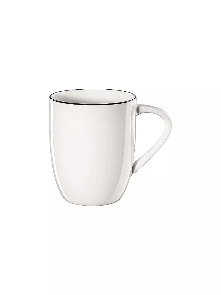 ASA SELECTION | Mug "à table ligne noir" 350ml | Blanc