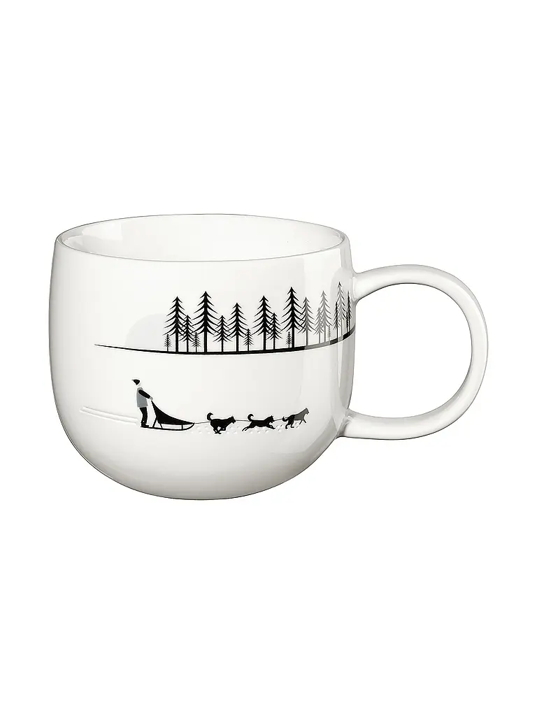 ASA SELECTION | Mug de Noël avec anse 0,4l Chiens de traîneau | Blanc