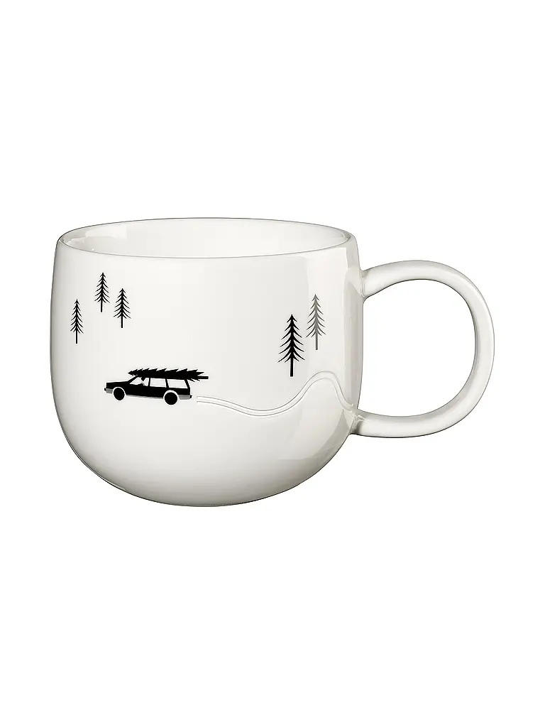 ASA SELECTION | Mug de Noël avec anse 0,4l Skiddng Xmas | weiss