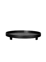 ASA SELECTION | Plateau sur pied rond 40cm BOIS DE SAULE noir | Noir