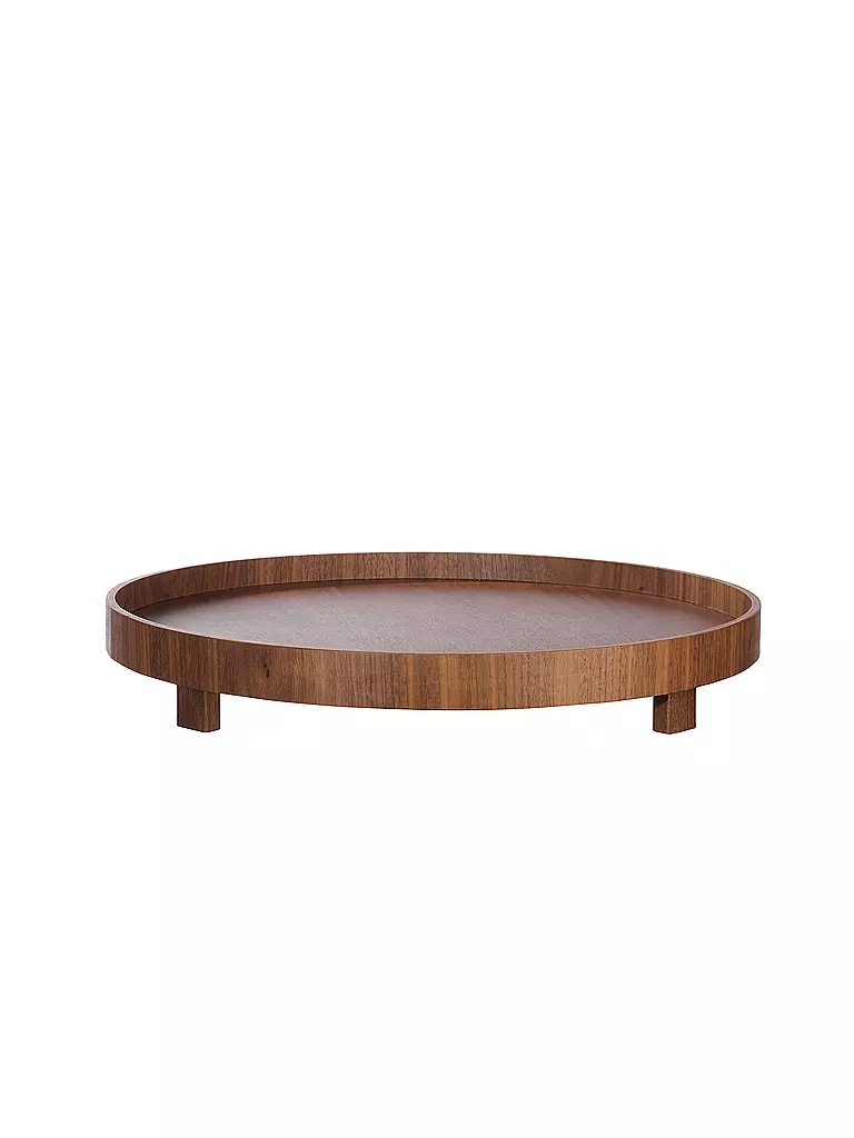 ASA SELECTION | Plateau sur pied rond 40cm NOYER marron | Marron