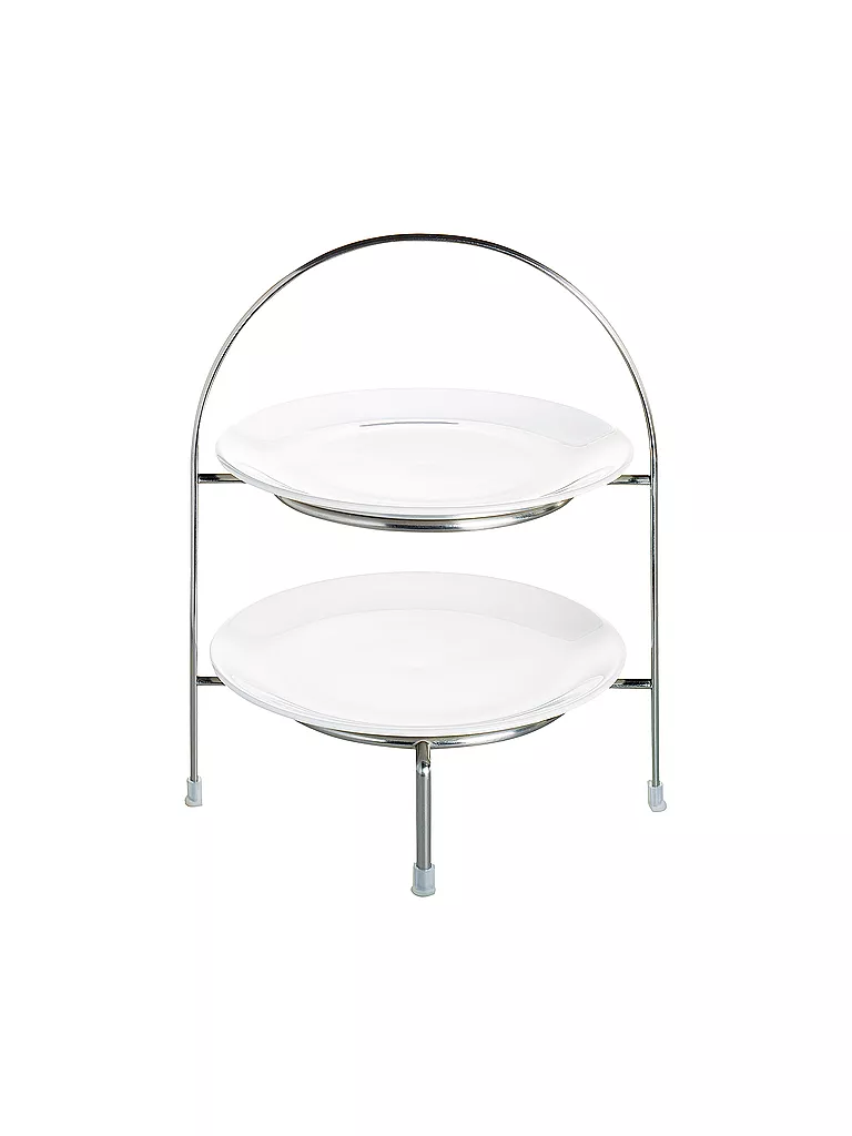 ASA SELECTION | Présentoir à 2 étages pour assiettes à dessert 28 cm | Argent