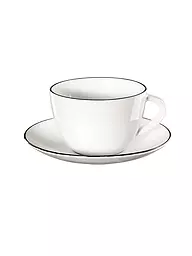 ASA SELECTION | Tasse à café avec soucoupe "à table ligne noir" 210ml | Blanc