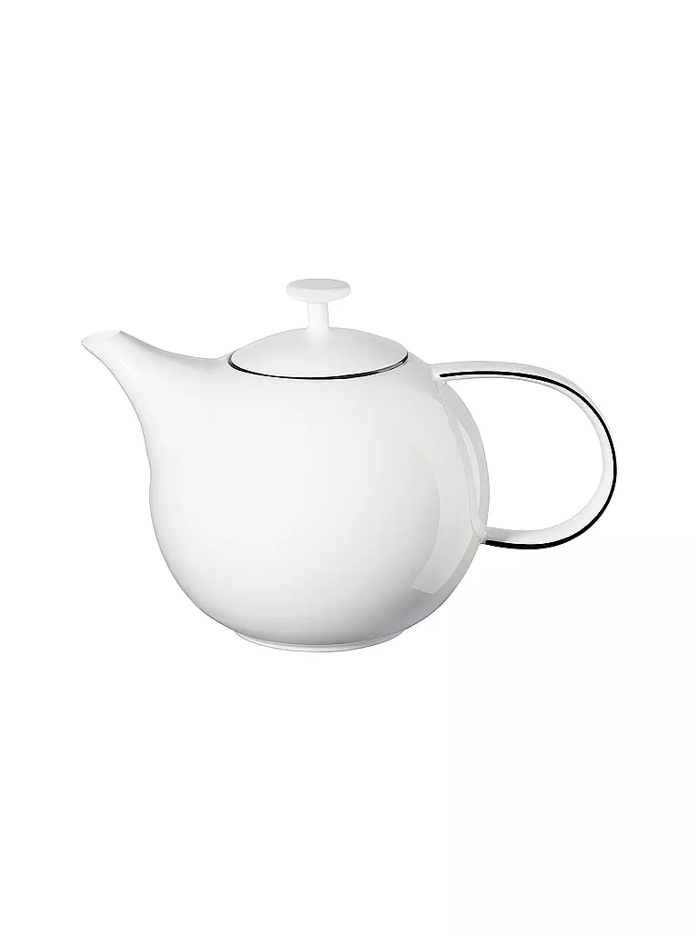 ASA SELECTION | Théière avec filtre en acier inoxydable 1,5l Ligne Noire | Blanc