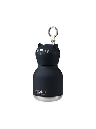 ASOBU | Mini-bouteille isotherme pour enfants CHAT 0,2 l Noir