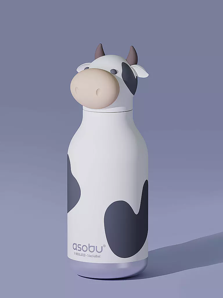 ASOBU | Bouteille isotherme 460ml VACHE blanc / noir | weiss