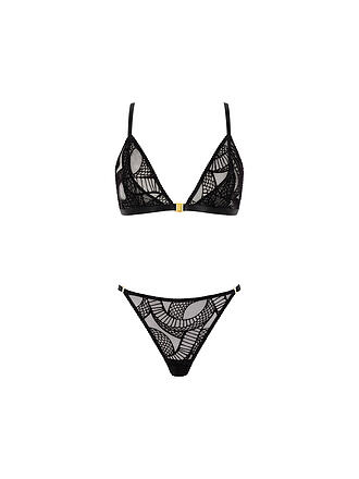 AUBADE | Ensemble soutien-gorge et culotte VELVET SNAKE noir