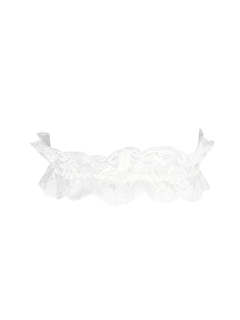 AUBADE | Jarretière KISS OF LOVE opale | Blanc