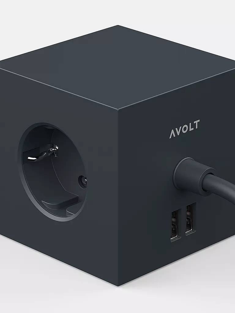 AVOLT | Multiprise Square 1 F 1.8MT Stockholm Noir | Noir