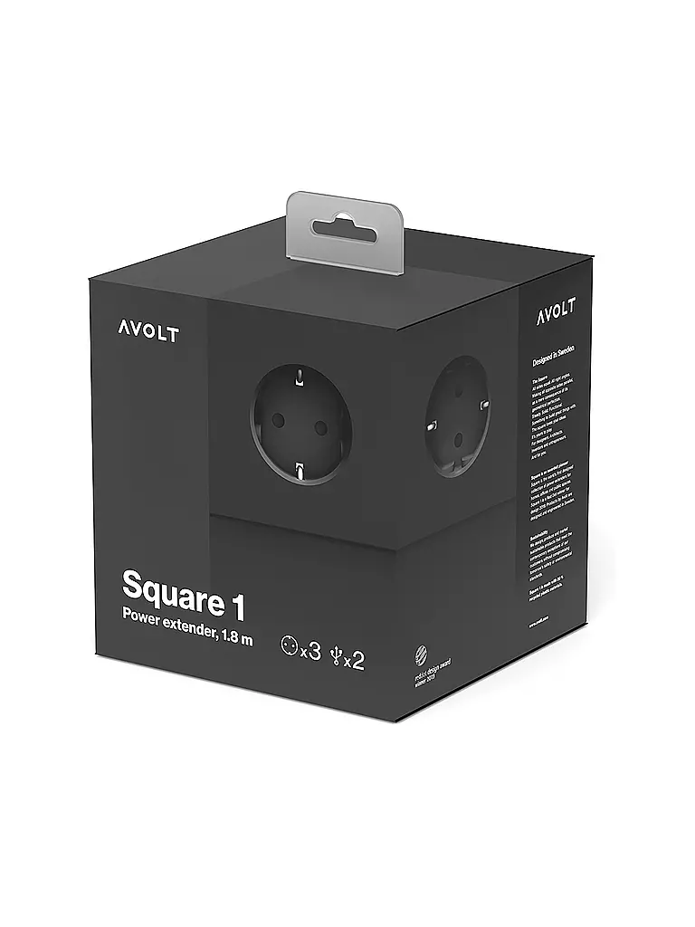 AVOLT | Multiprise Square 1 F 1.8MT Stockholm Noir | Noir