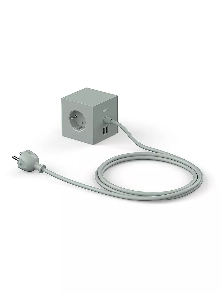 AVOLT | Multiprise Square 1 F 1.8MT Vert Chêne | Vert