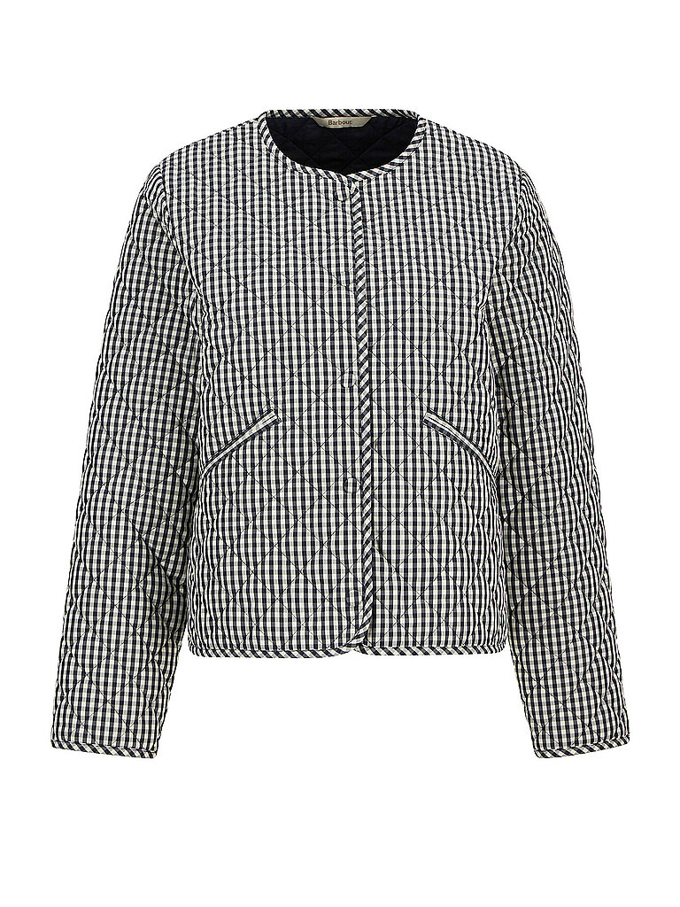Veste matelassée légère CASHEL GINGHAM COLLARLESS bleu marine 34