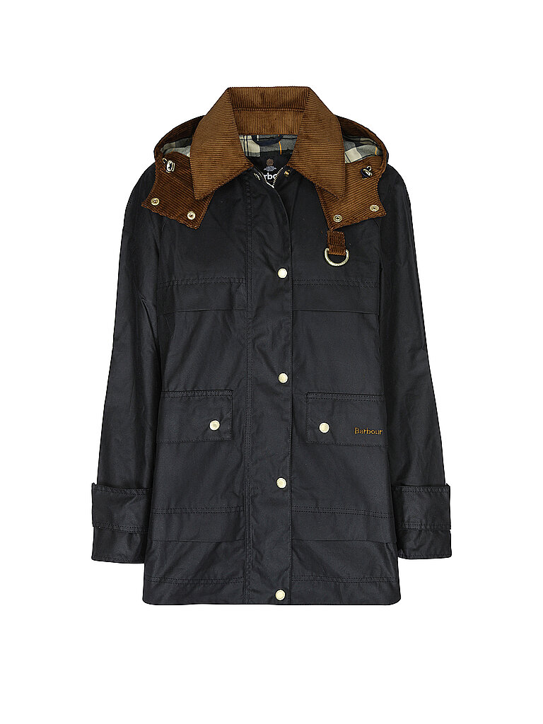 BARBOUR Parka WRENWOOD WAX bleu marine | Femmes | Taille: 44 | LWX1573