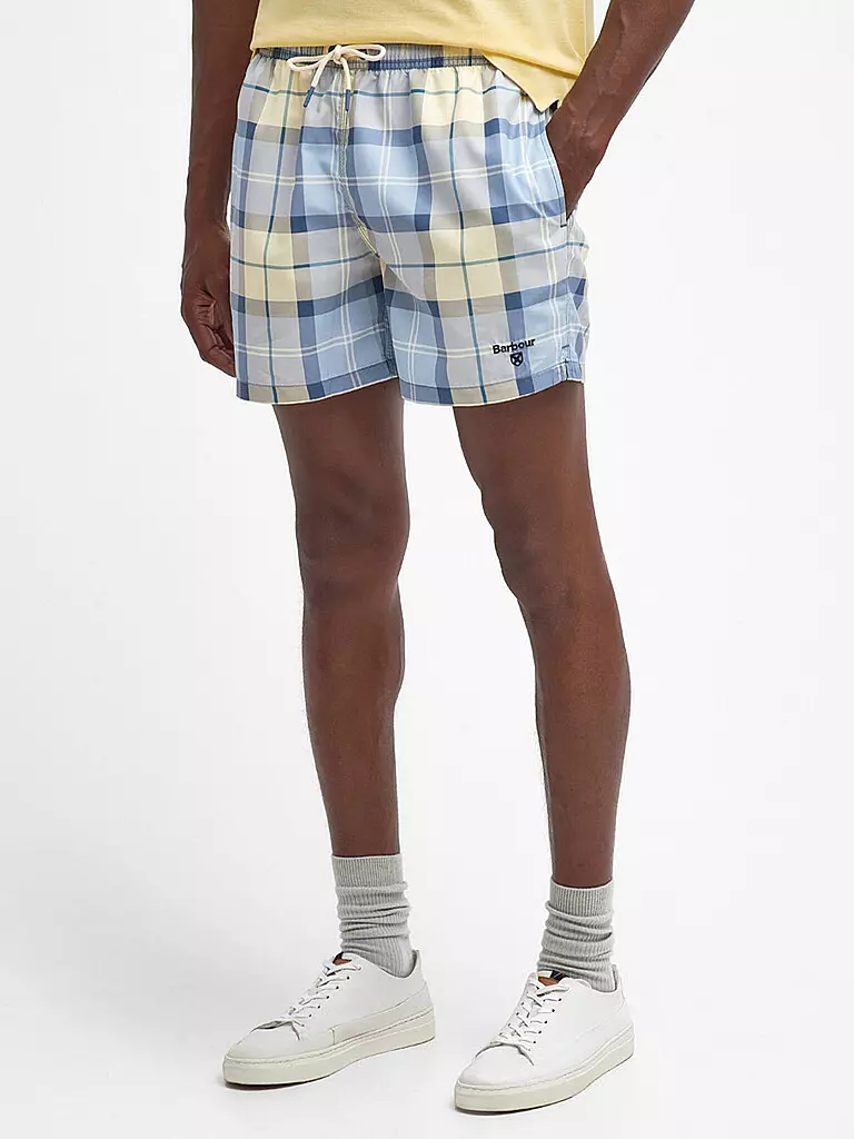 BARBOUR | Badeshorts TARTAN STAPLE | Bleu clair