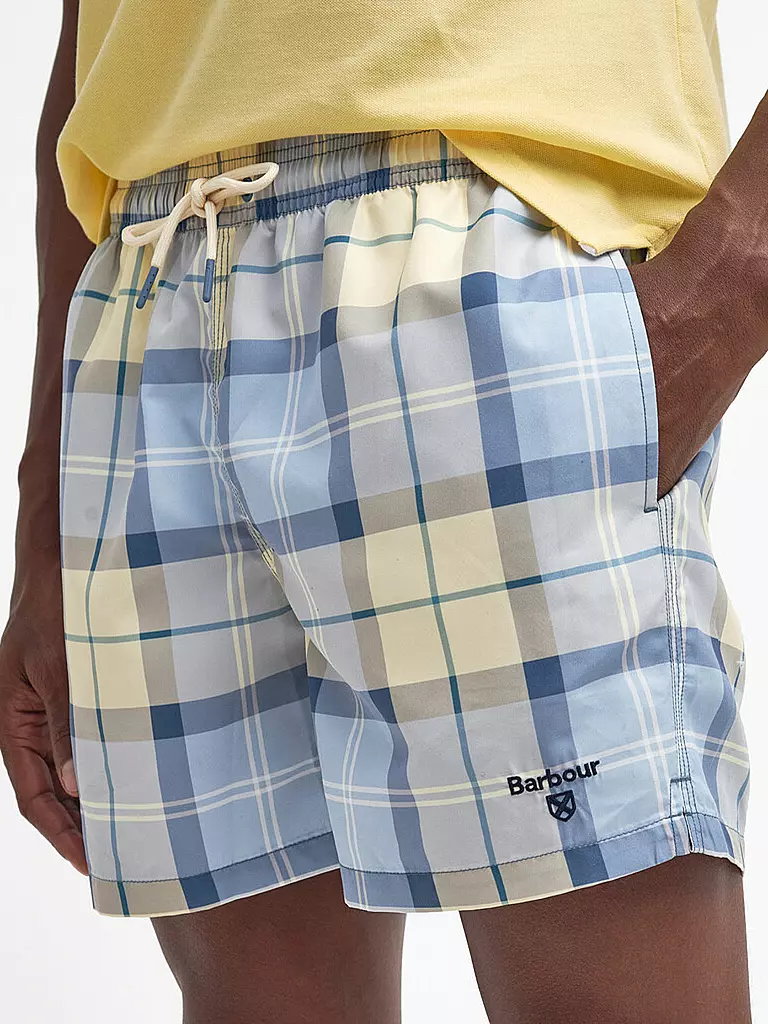 BARBOUR | Badeshorts TARTAN STAPLE | Bleu clair