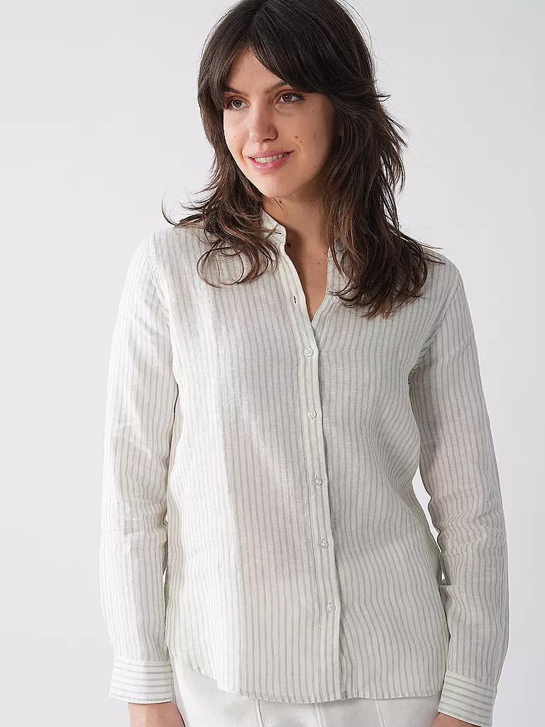 BARBOUR | Chemise en lin MARINE | Crème