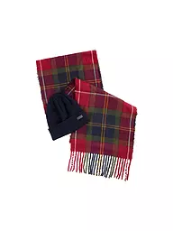 BARBOUR | Coffret cadeau 2 pièces écharpe et bonnet SWINTON CHRISTMAS | Rouge