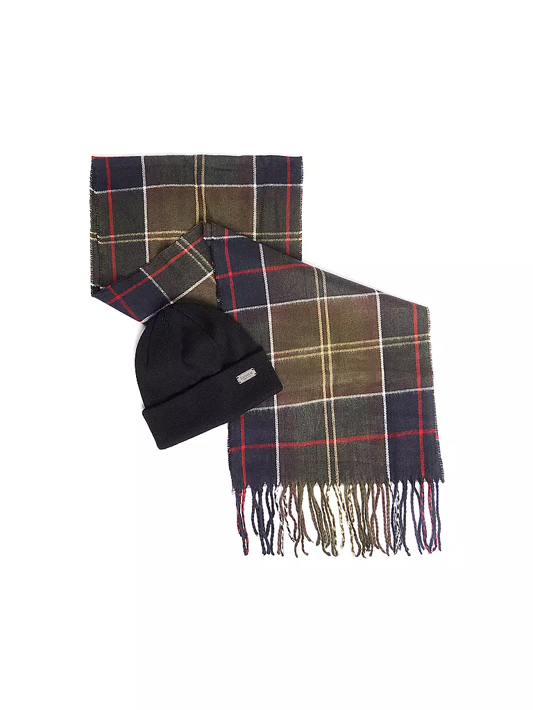 BARBOUR | Coffret cadeau 2 pièces écharpe et bonnet SWINTON CHRISTMAS | Olive