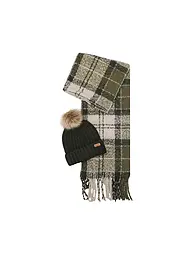 BARBOUR | Coffret cadeau bonnet et écharpe SALTBURN | Olive