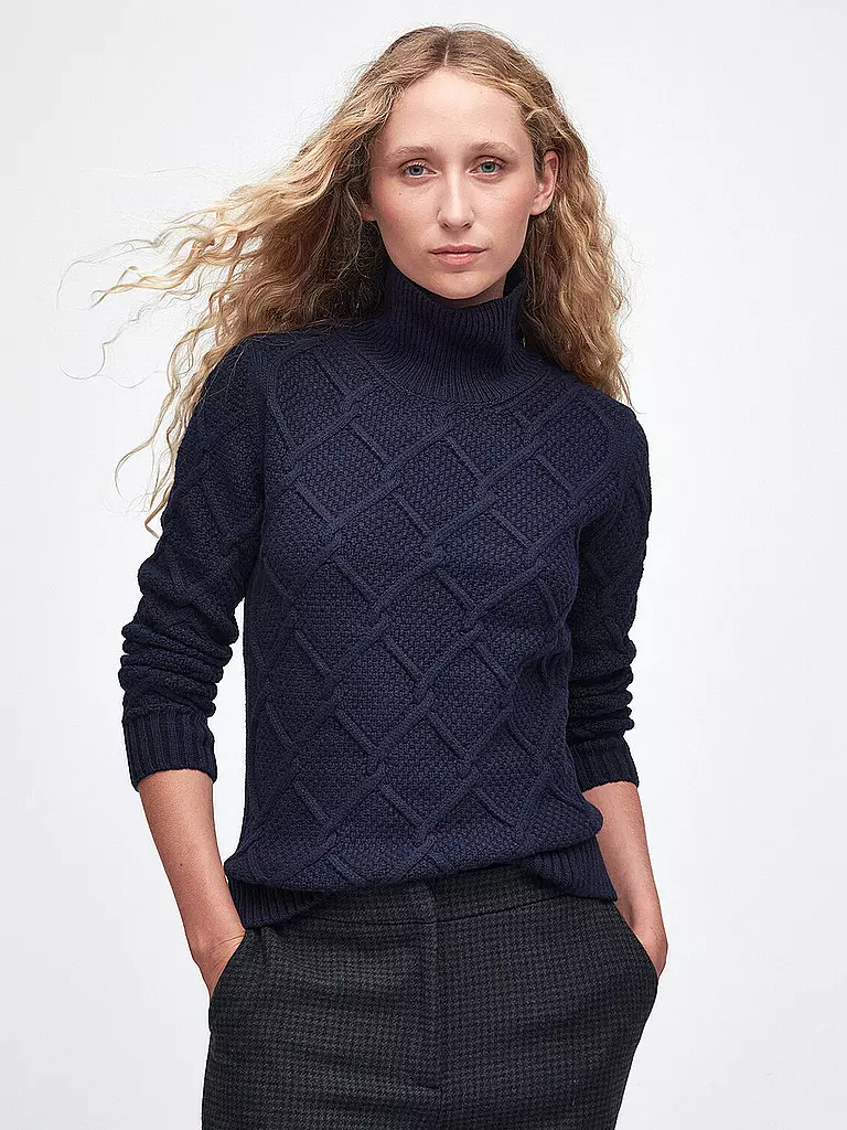 BARBOUR | Rollkragenpullover BURNE  | Bleu foncé