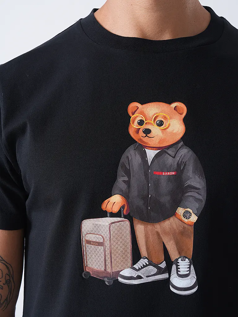 BARON FILOU | T-Shirt THE JETSET TRAVELER | schwarz