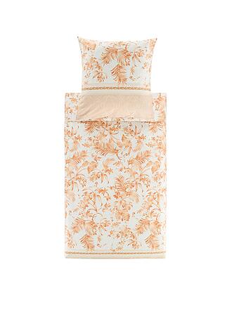 BASSETTI | Linge de lit en satin IBISCUS 70x90cm/140x200cm Crème/Corail