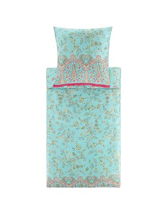 BASSETTI | Linge de lit en satin INDIAN ROSES 70x90cm/140x200cm Menthe