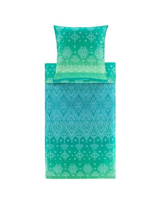 BASSETTI | Linge de lit en satin KERALA 2x 70x90cm / 200x200cm Vert